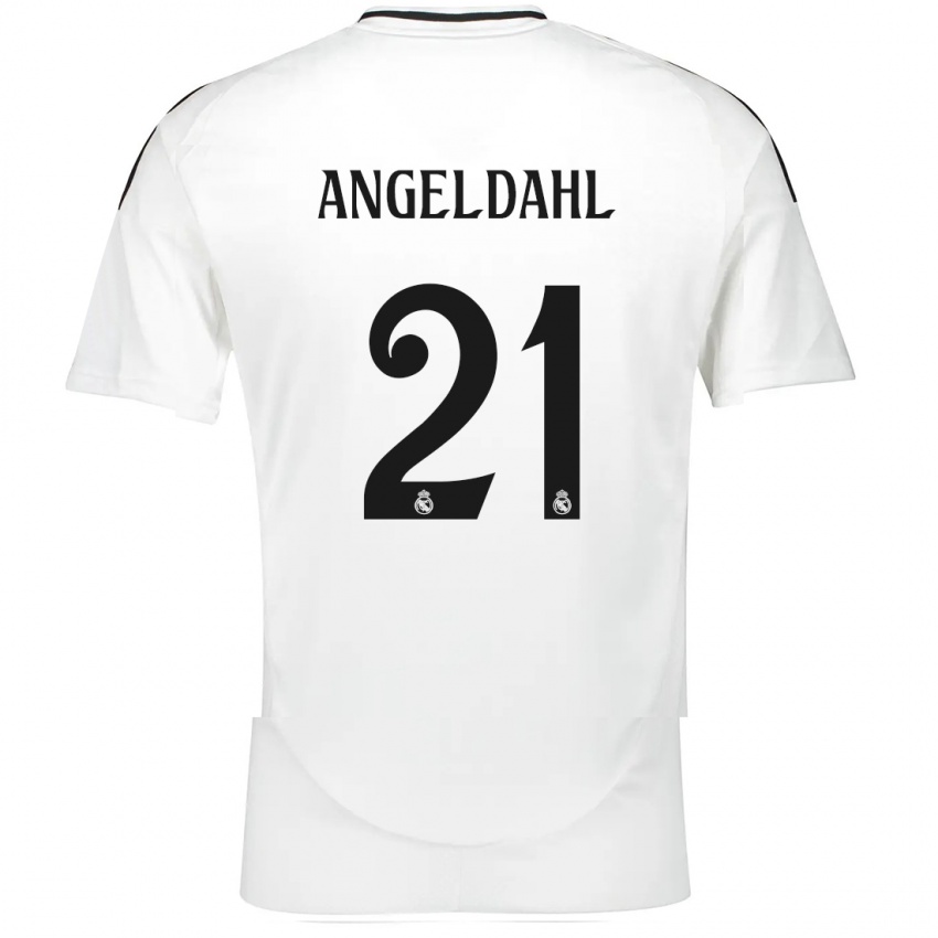 Kinder Filippa Angeldahl #21 Weiß Heimtrikot Trikot 2024/25 T-Shirt Belgien