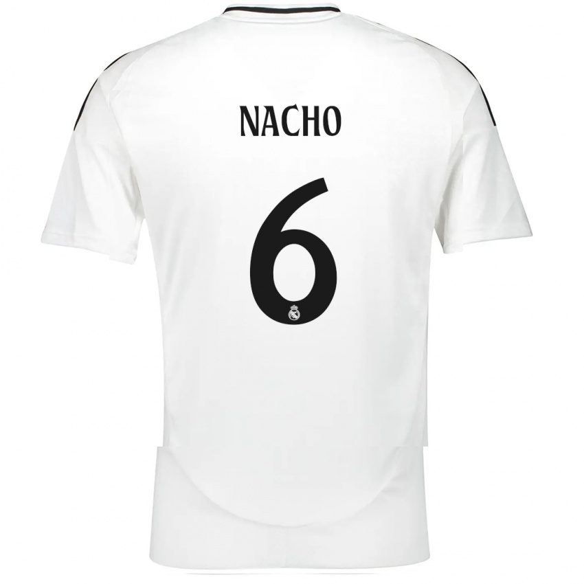 Kinderen Nacho Fernandez #6 Wit Thuisshirt Thuistenue 2024/25 T-Shirt België