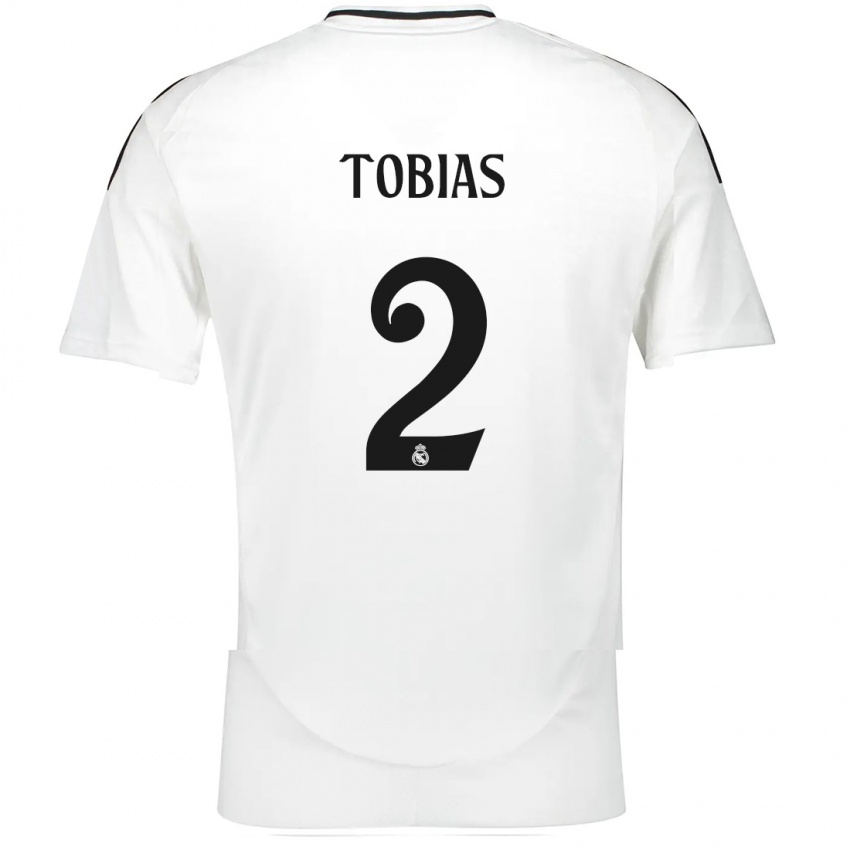 Kinderen Vinícius Tobias #2 Wit Thuisshirt Thuistenue 2024/25 T-Shirt België