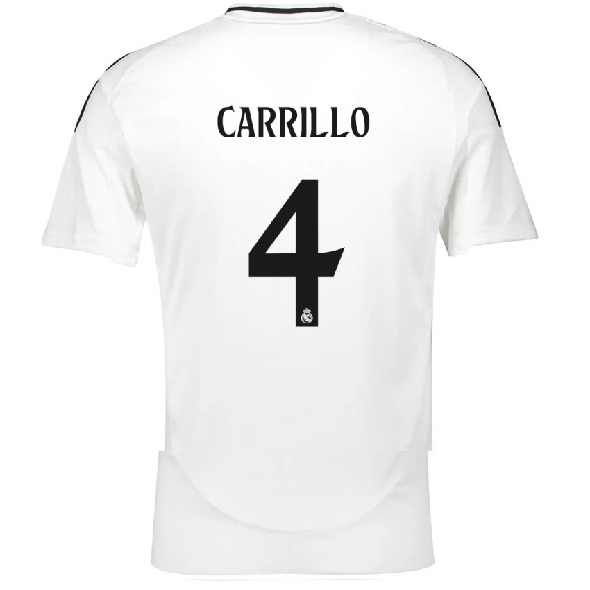 Kinderen Alvaro Carrillo #4 Wit Thuisshirt Thuistenue 2024/25 T-Shirt België