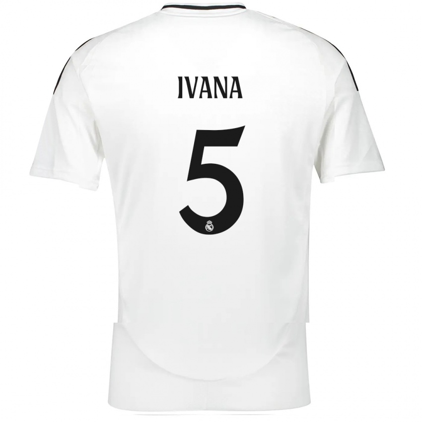 Kinderen Ivana Andres #5 Wit Thuisshirt Thuistenue 2024/25 T-Shirt België