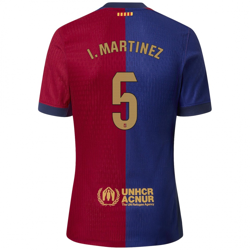 Enfant Maillot Iñigo Martínez #5 Bleu Rouge Tenues Domicile 2024/25 T-Shirt Belgique