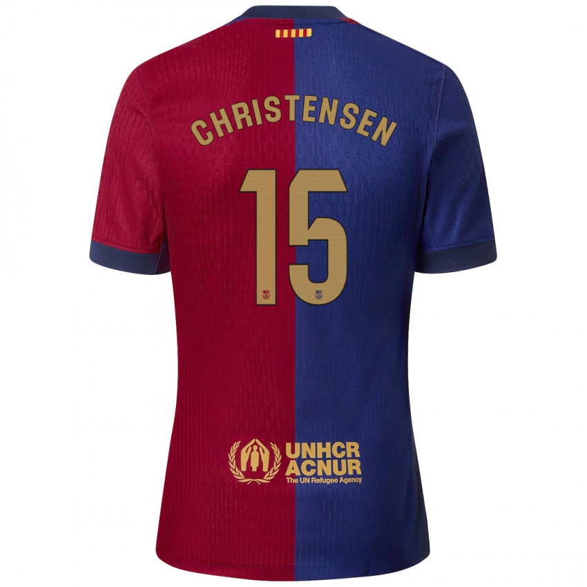 Enfant Maillot Andreas Christensen #15 Bleu Rouge Tenues Domicile 2024/25 T-Shirt Belgique