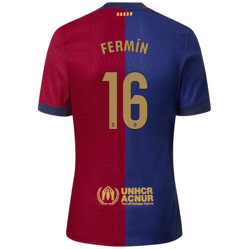 Enfant Maillot Fermin Lopez #16 Bleu Rouge Tenues Domicile 2024/25 T-Shirt Belgique