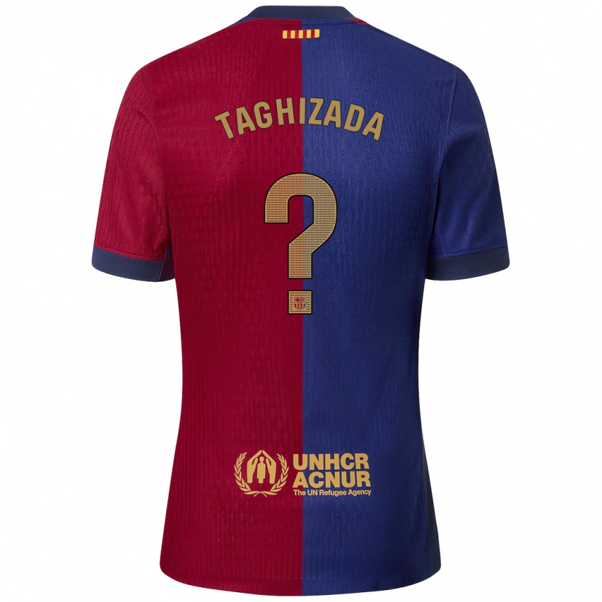 Enfant Maillot Eldar Taghizada #0 Bleu Rouge Tenues Domicile 2024/25 T-Shirt Belgique