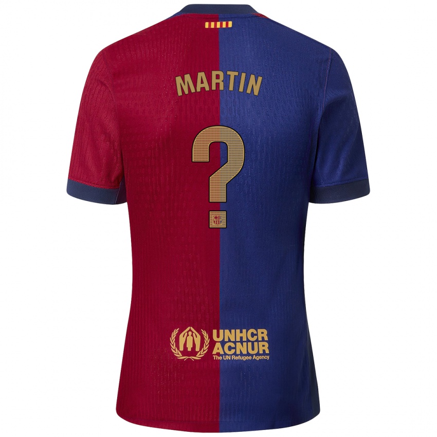 Enfant Maillot Antonio Martin #0 Bleu Rouge Tenues Domicile 2024/25 T-Shirt Belgique