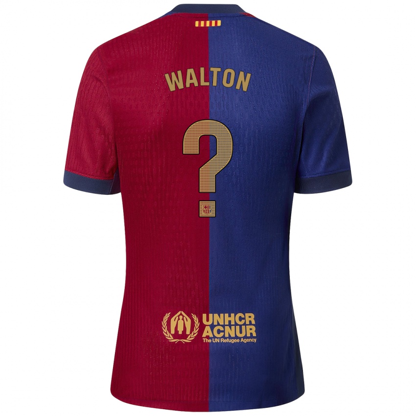 Enfant Maillot Alexander Walton #0 Bleu Rouge Tenues Domicile 2024/25 T-Shirt Belgique