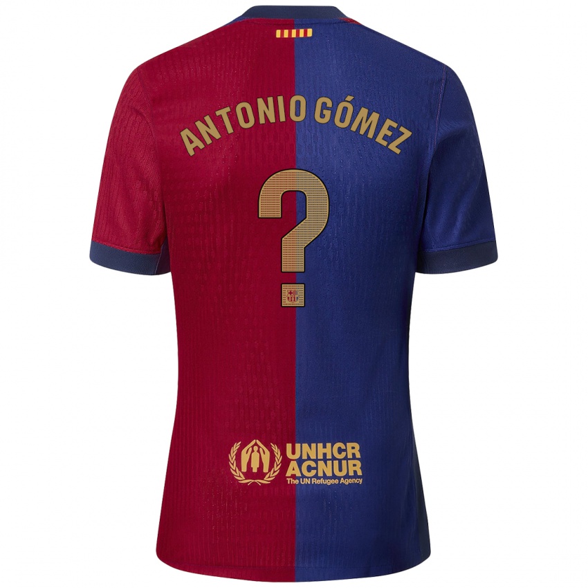 Enfant Maillot Antonio Gómez #0 Bleu Rouge Tenues Domicile 2024/25 T-Shirt Belgique