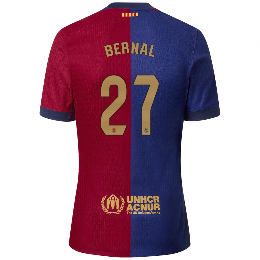 Enfant Maillot Marc Bernal #27 Bleu Rouge Tenues Domicile 2024/25 T-Shirt Belgique