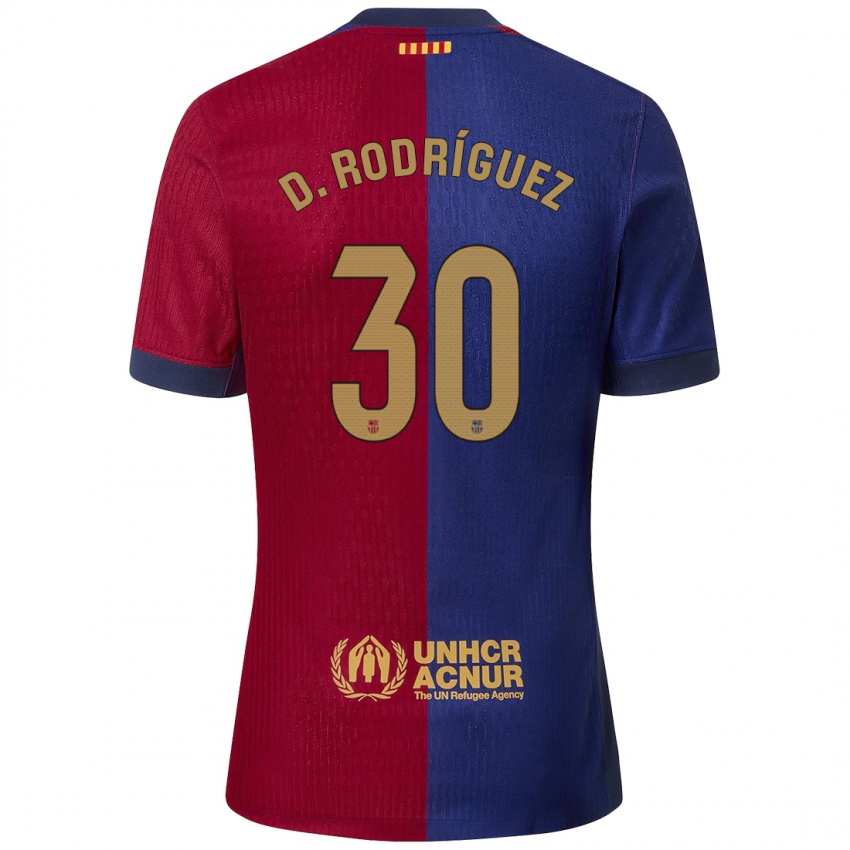 Enfant Maillot Dani Rodríguez #30 Bleu Rouge Tenues Domicile 2024/25 T-Shirt Belgique