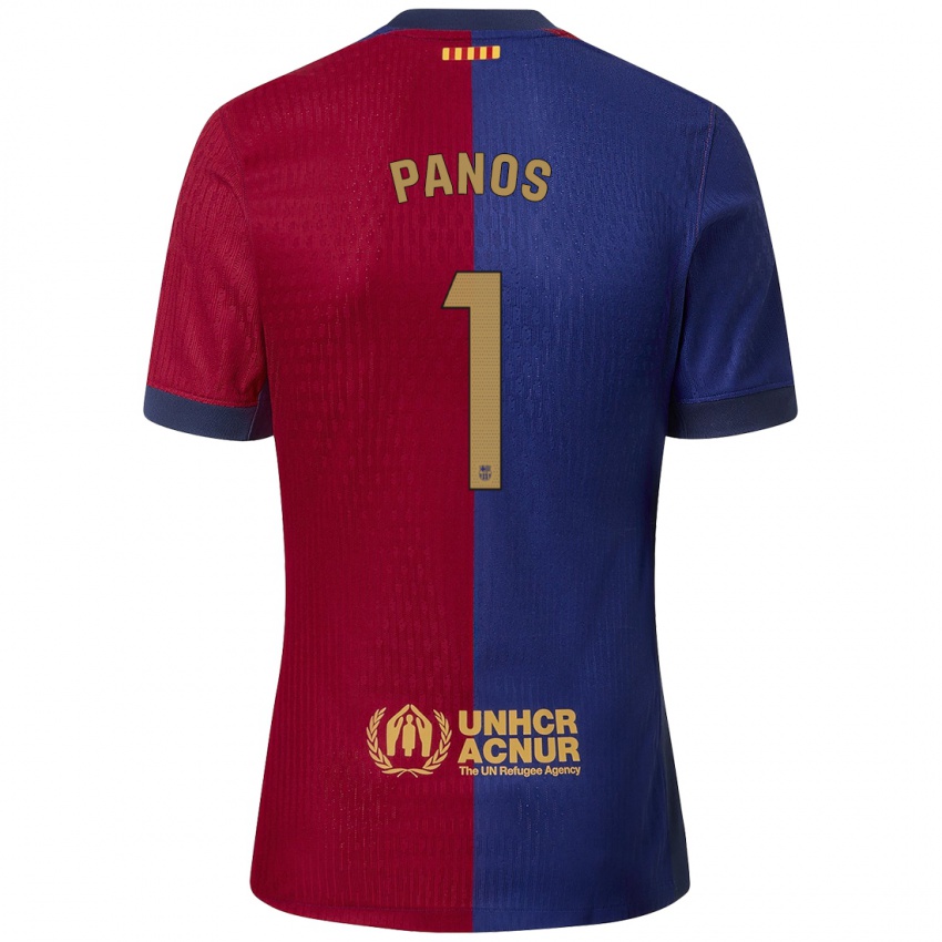 Enfant Maillot Sandra Panos #1 Bleu Rouge Tenues Domicile 2024/25 T-Shirt Belgique