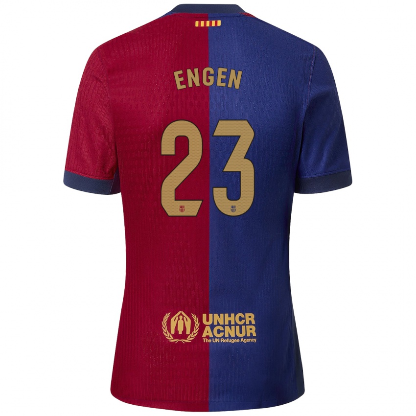 Enfant Maillot Ingrid Engen #23 Bleu Rouge Tenues Domicile 2024/25 T-Shirt Belgique