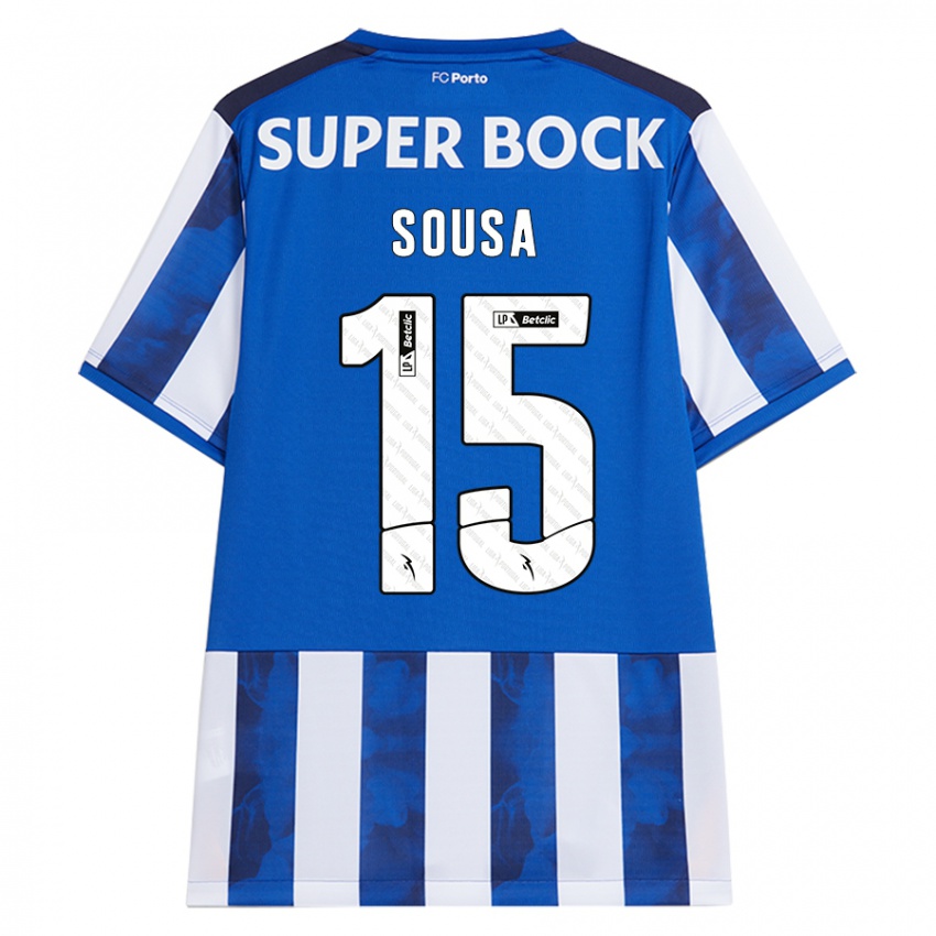 Enfant Maillot Vasco Sousa #15 Bleu Blanc Tenues Domicile 2024/25 T-Shirt Belgique