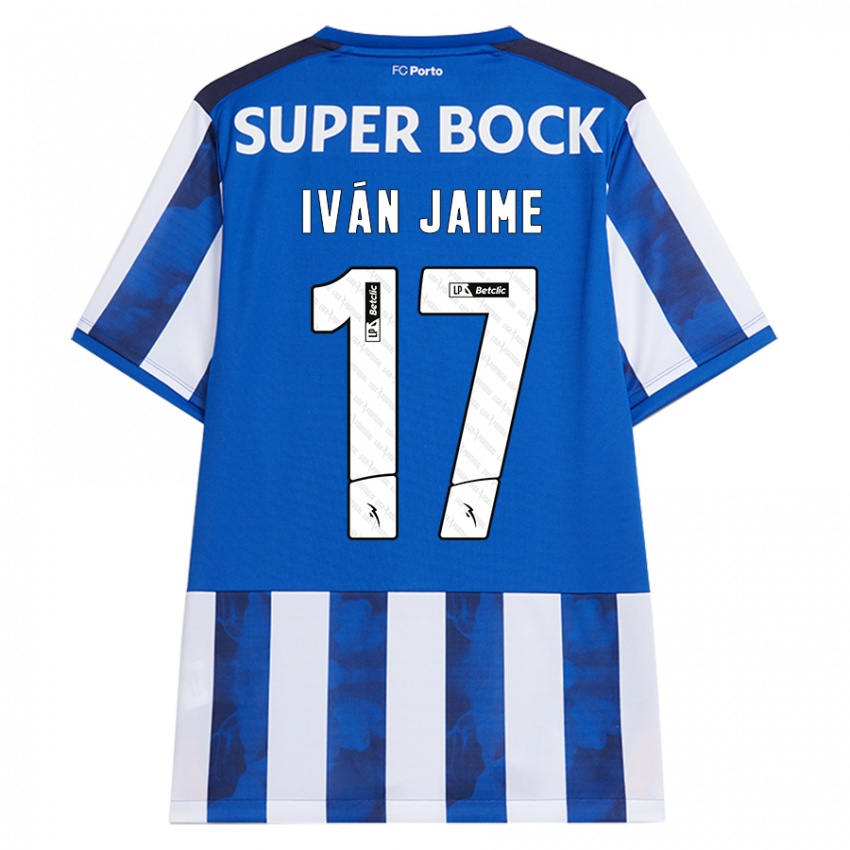 Enfant Maillot Iván Jaime #17 Bleu Blanc Tenues Domicile 2024/25 T-Shirt Belgique