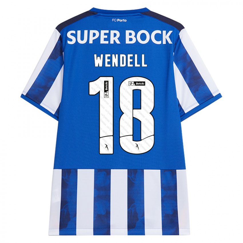 Enfant Maillot Wendell #18 Bleu Blanc Tenues Domicile 2024/25 T-Shirt Belgique