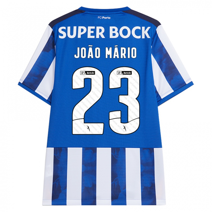 Enfant Maillot Joao Mario #23 Bleu Blanc Tenues Domicile 2024/25 T-Shirt Belgique