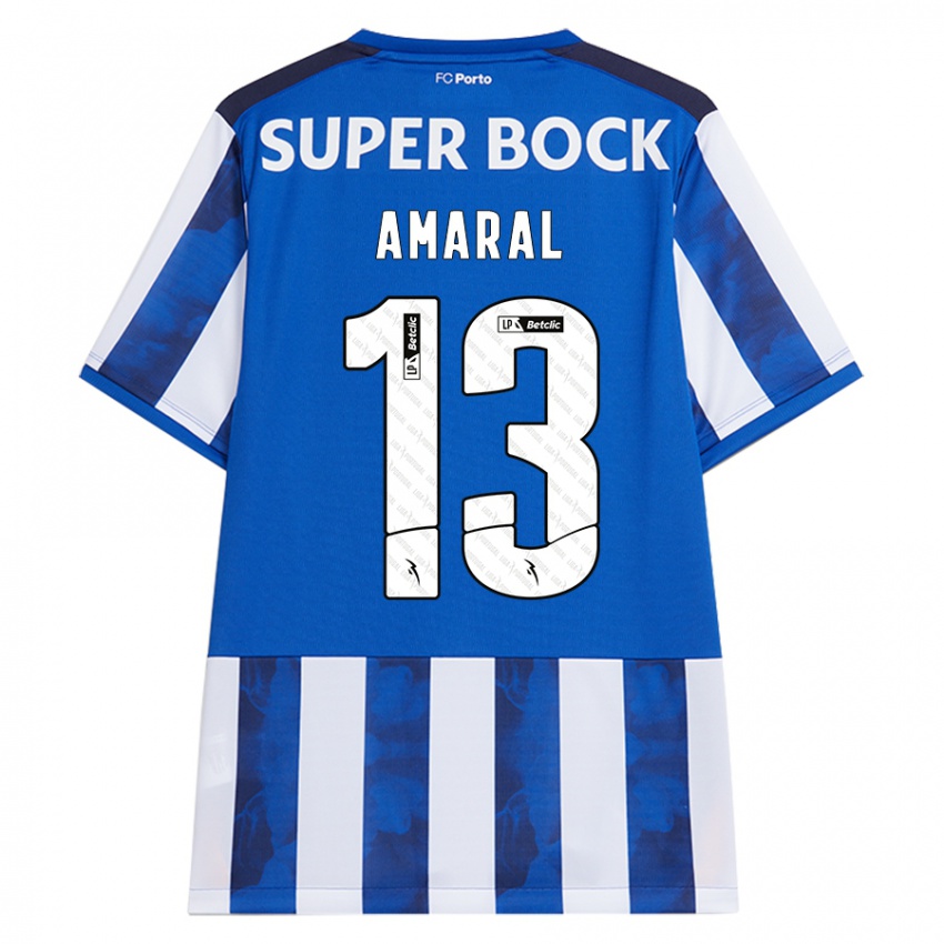 Enfant Maillot Fábio Amaral #13 Bleu Blanc Tenues Domicile 2024/25 T-Shirt Belgique