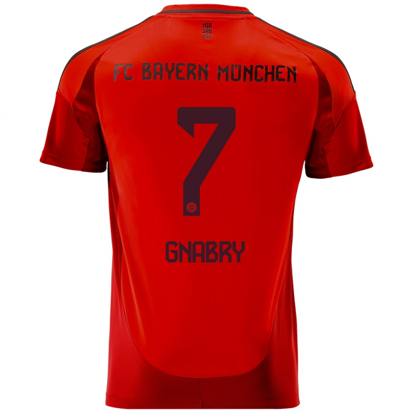 Enfant Maillot Serge Gnabry #7 Rouge Tenues Domicile 2024/25 T-Shirt Belgique