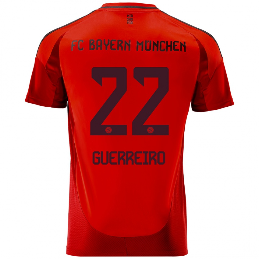 Enfant Maillot Raphael Guerreiro #22 Rouge Tenues Domicile 2024/25 T-Shirt Belgique