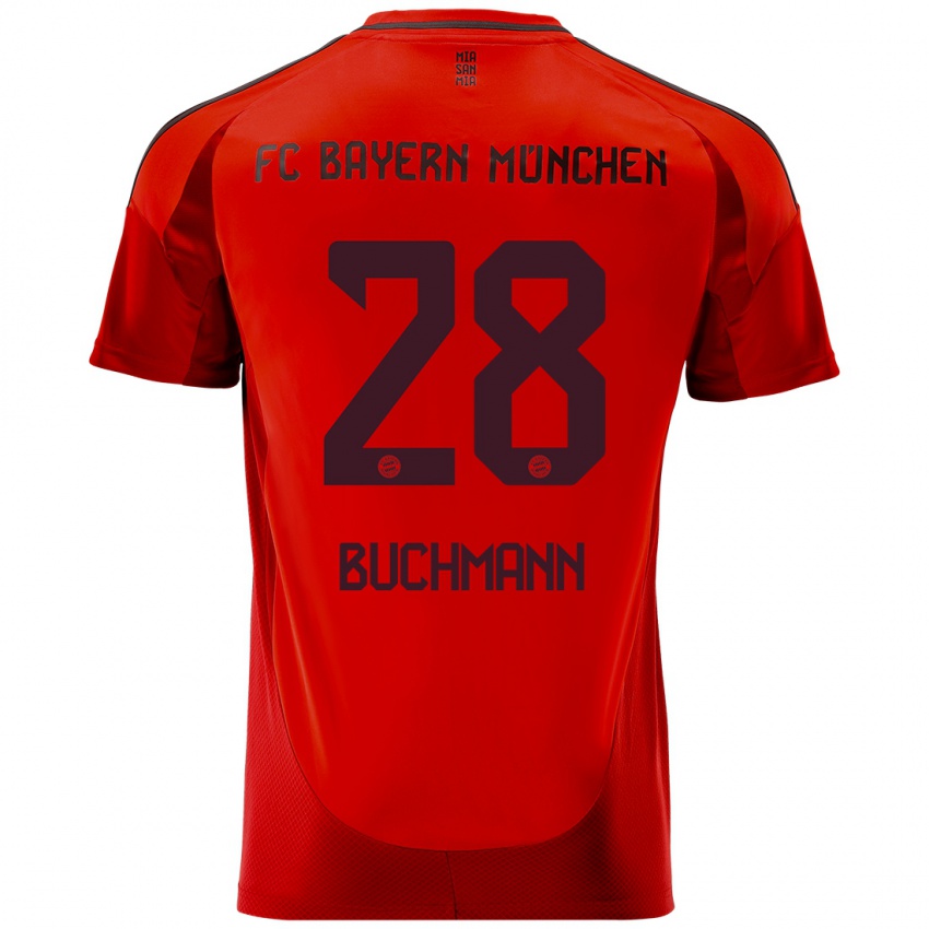 Kinder Tarek Buchmann #28 Rot Heimtrikot Trikot 2024/25 T-Shirt Belgien