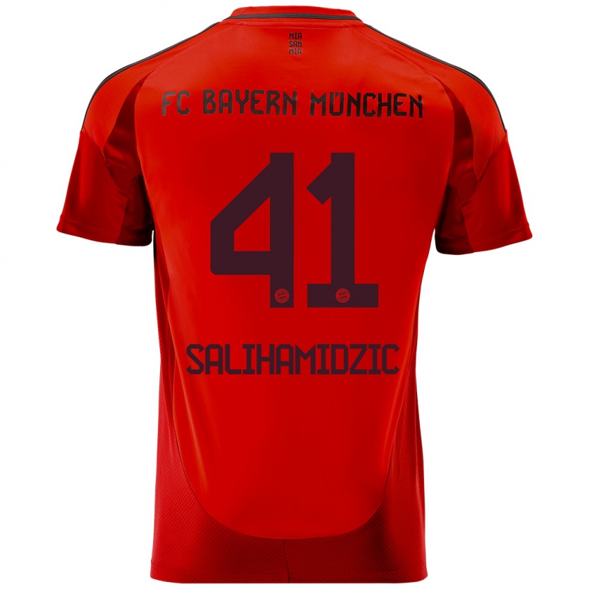 Enfant Maillot Nick Salihamidzic #41 Rouge Tenues Domicile 2024/25 T-Shirt Belgique