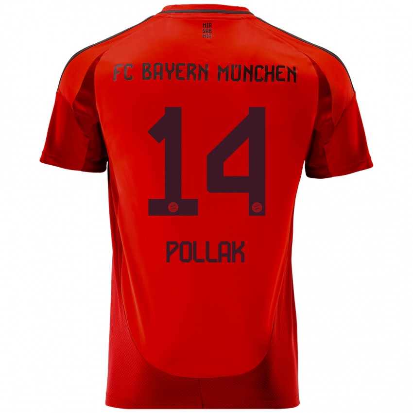 Kinderen Florian Pollak #14 Rood Thuisshirt Thuistenue 2024/25 T-Shirt België