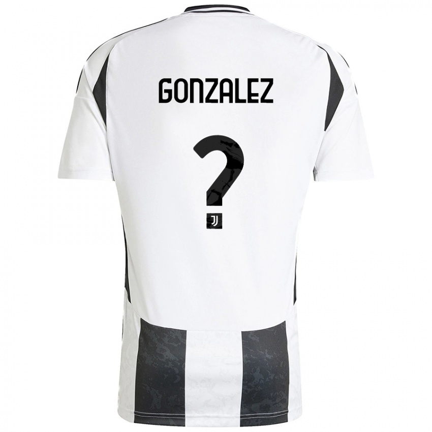 Enfant Maillot Facundo González #0 Blanc Noir Tenues Domicile 2024/25 T-Shirt Belgique