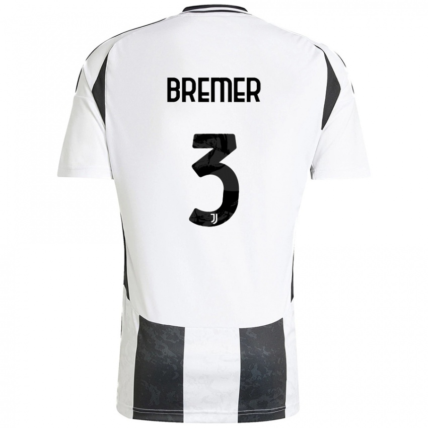 Enfant Maillot Bremer #3 Blanc Noir Tenues Domicile 2024/25 T-Shirt Belgique