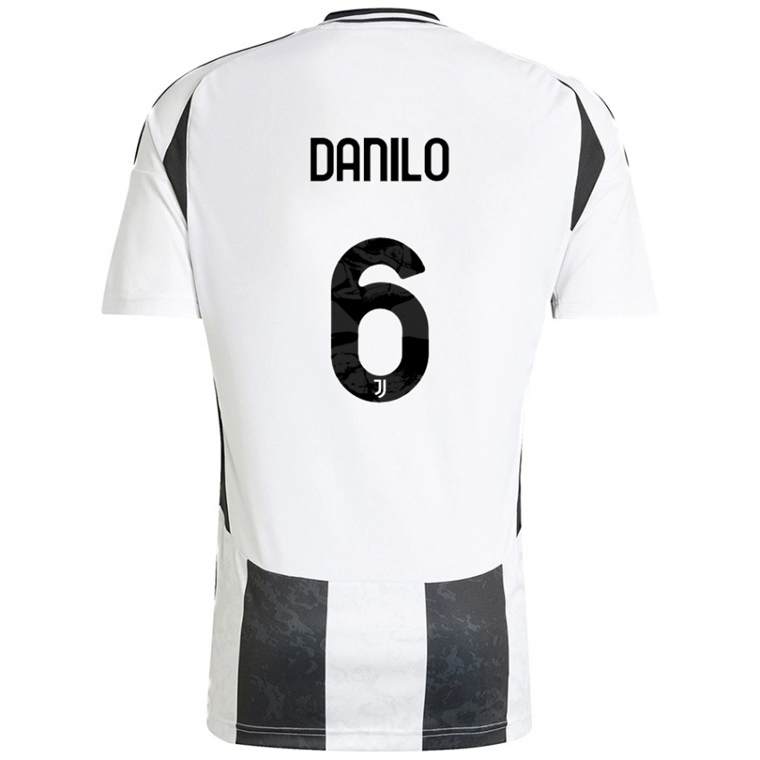 Enfant Maillot Danilo #6 Blanc Noir Tenues Domicile 2024/25 T-Shirt Belgique