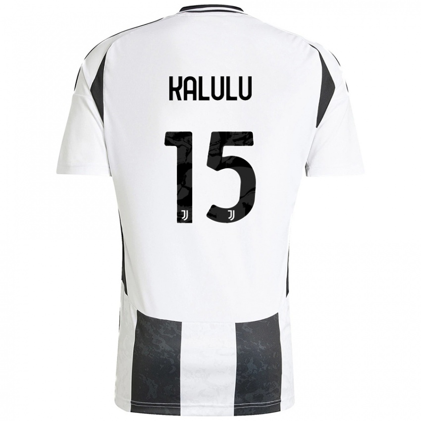 Enfant Maillot Pierre Kalulu #15 Blanc Noir Tenues Domicile 2024/25 T-Shirt Belgique