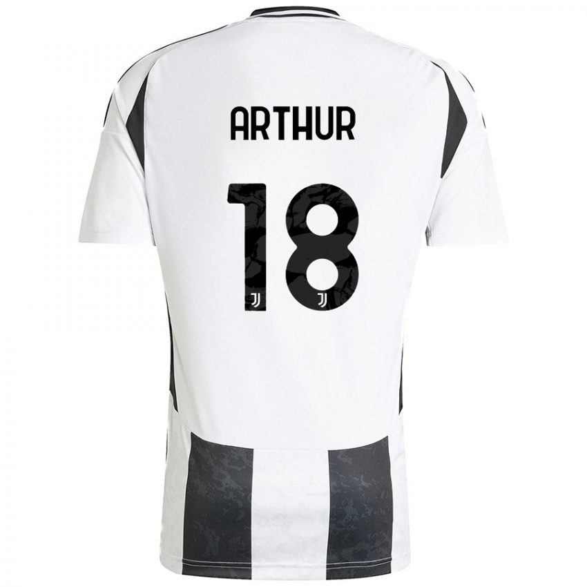 Enfant Maillot Arthur Melo #18 Blanc Noir Tenues Domicile 2024/25 T-Shirt Belgique