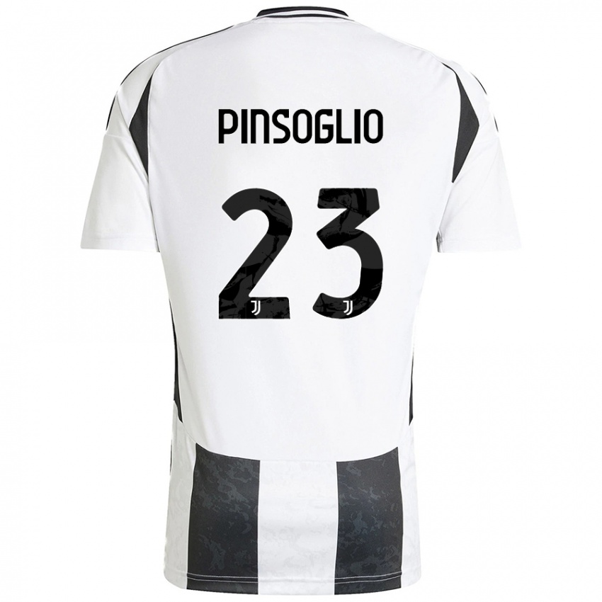 Enfant Maillot Carlo Pinsoglio #23 Blanc Noir Tenues Domicile 2024/25 T-Shirt Belgique