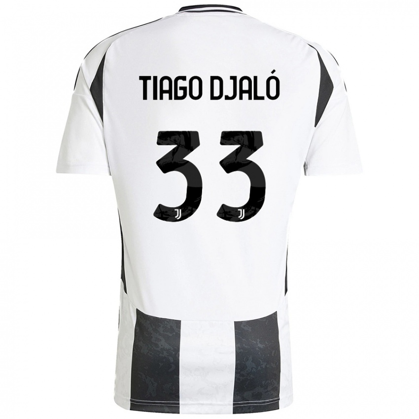 Enfant Maillot Tiago Djaló #33 Blanc Noir Tenues Domicile 2024/25 T-Shirt Belgique