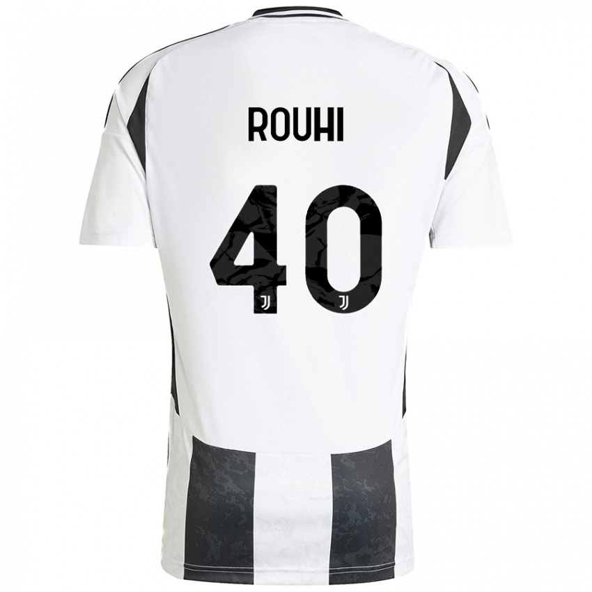 Enfant Maillot Jonas Rouhi #40 Blanc Noir Tenues Domicile 2024/25 T-Shirt Belgique