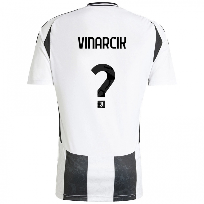 Enfant Maillot Jakub Vinarcik #0 Blanc Noir Tenues Domicile 2024/25 T-Shirt Belgique