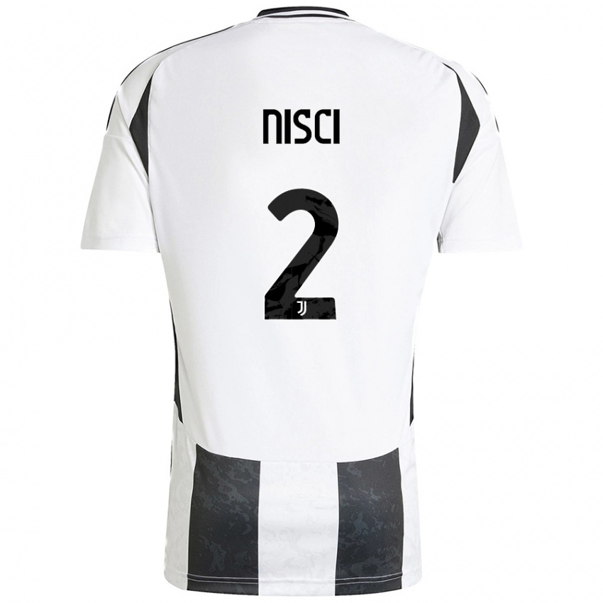 Enfant Maillot Alessandro Nisci #2 Blanc Noir Tenues Domicile 2024/25 T-Shirt Belgique