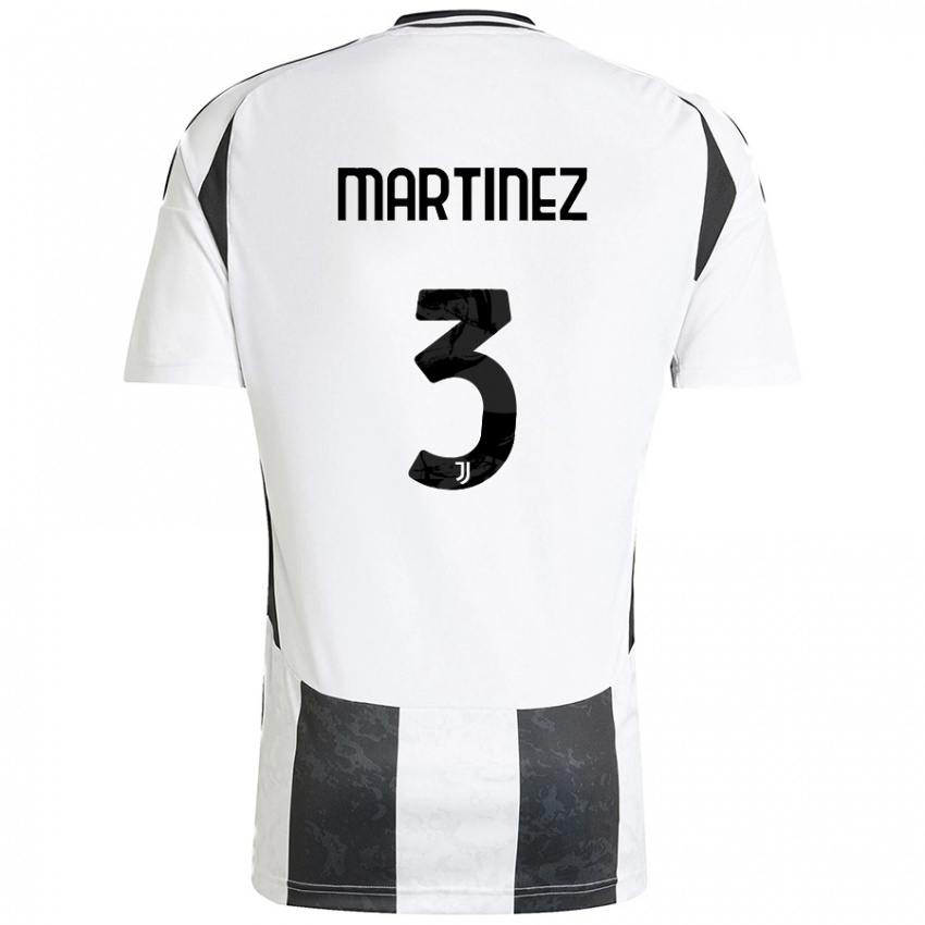 Enfant Maillot Bruno Martinez #3 Blanc Noir Tenues Domicile 2024/25 T-Shirt Belgique