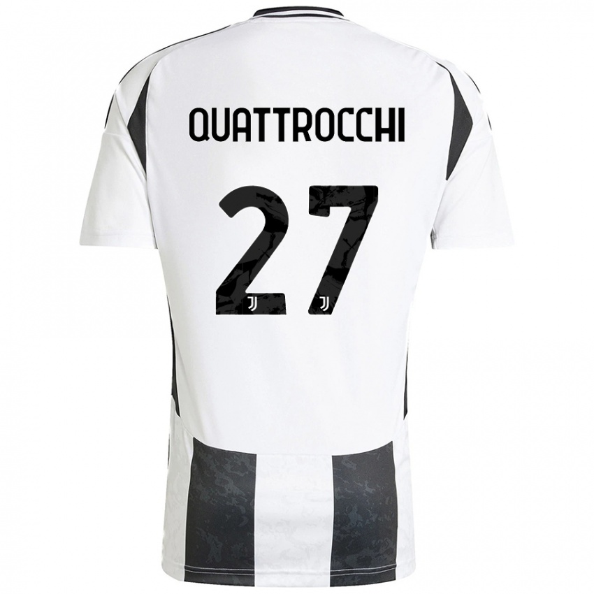 Enfant Maillot Juan Ignacio Quattrocchi #27 Blanc Noir Tenues Domicile 2024/25 T-Shirt Belgique