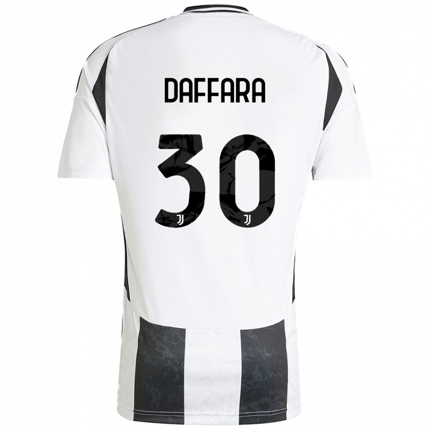 Enfant Maillot Giovanni Daffara #30 Blanc Noir Tenues Domicile 2024/25 T-Shirt Belgique