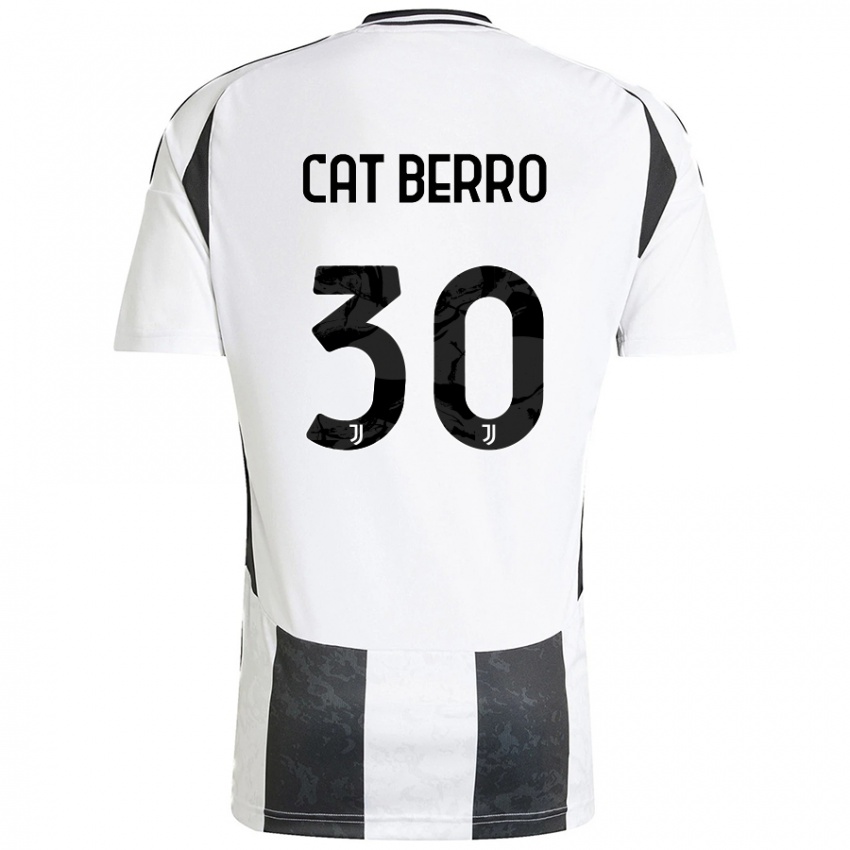 Enfant Maillot Simone Cat Berro #30 Blanc Noir Tenues Domicile 2024/25 T-Shirt Belgique