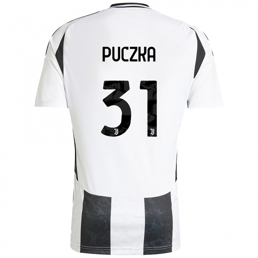 Enfant Maillot David Puczka #31 Blanc Noir Tenues Domicile 2024/25 T-Shirt Belgique