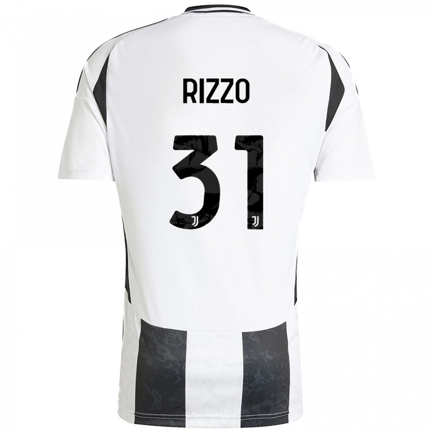 Enfant Maillot Niccolò Rizzo #31 Blanc Noir Tenues Domicile 2024/25 T-Shirt Belgique