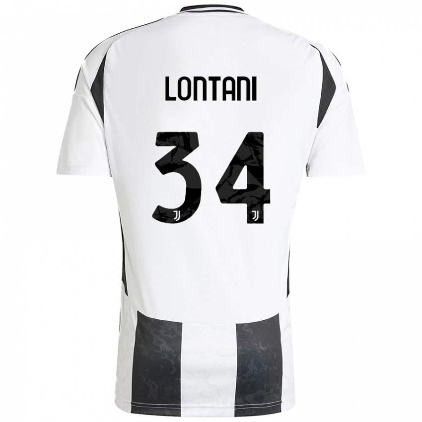 Enfant Maillot Matteo Lontani #34 Blanc Noir Tenues Domicile 2024/25 T-Shirt Belgique