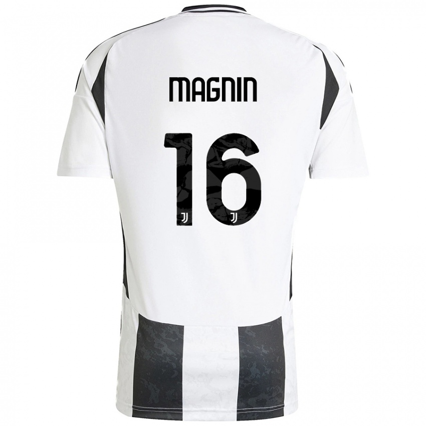 Enfant Maillot Pauline Peyraud-Magnin #16 Blanc Noir Tenues Domicile 2024/25 T-Shirt Belgique