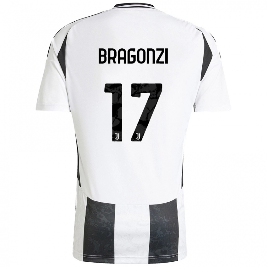 Enfant Maillot Asia Bragonzi #17 Blanc Noir Tenues Domicile 2024/25 T-Shirt Belgique