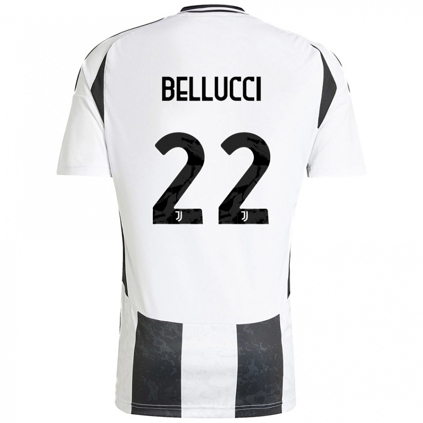 Enfant Maillot Melissa Bellucci #22 Blanc Noir Tenues Domicile 2024/25 T-Shirt Belgique