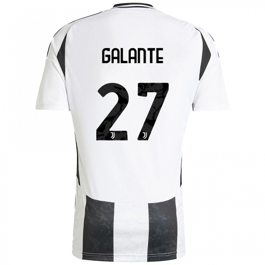 Kinder Tommaso Galante #27 Weiß Schwarz Heimtrikot Trikot 2024/25 T-Shirt Belgien