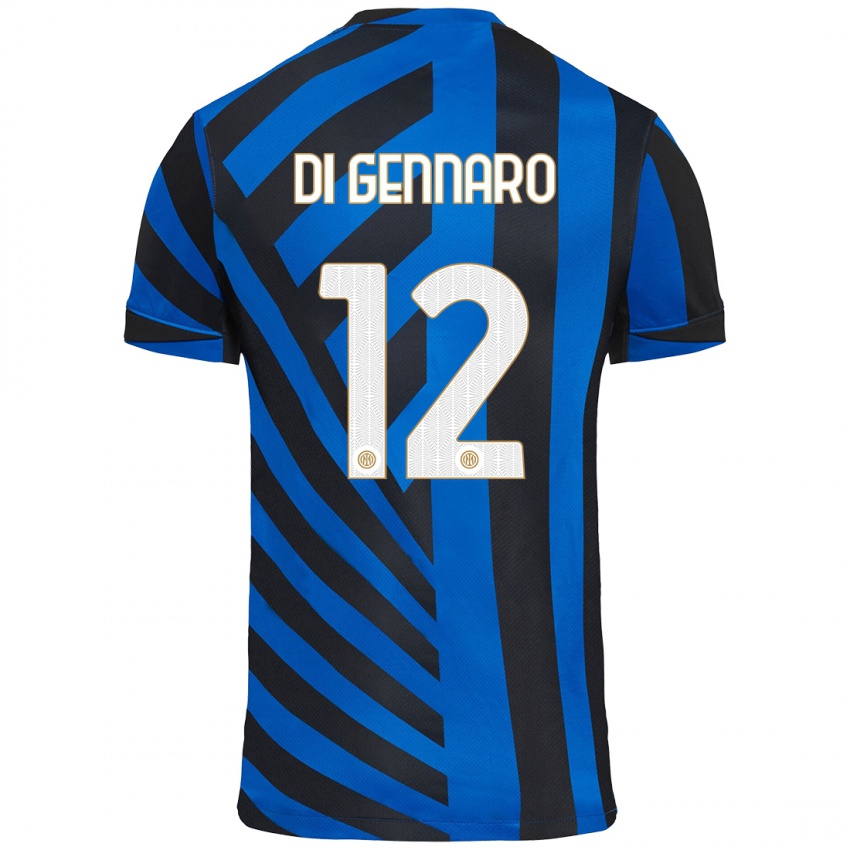 Kinder Raffaele Di Gennaro #12 Blau Schwarz Heimtrikot Trikot 2024/25 T-Shirt Belgien