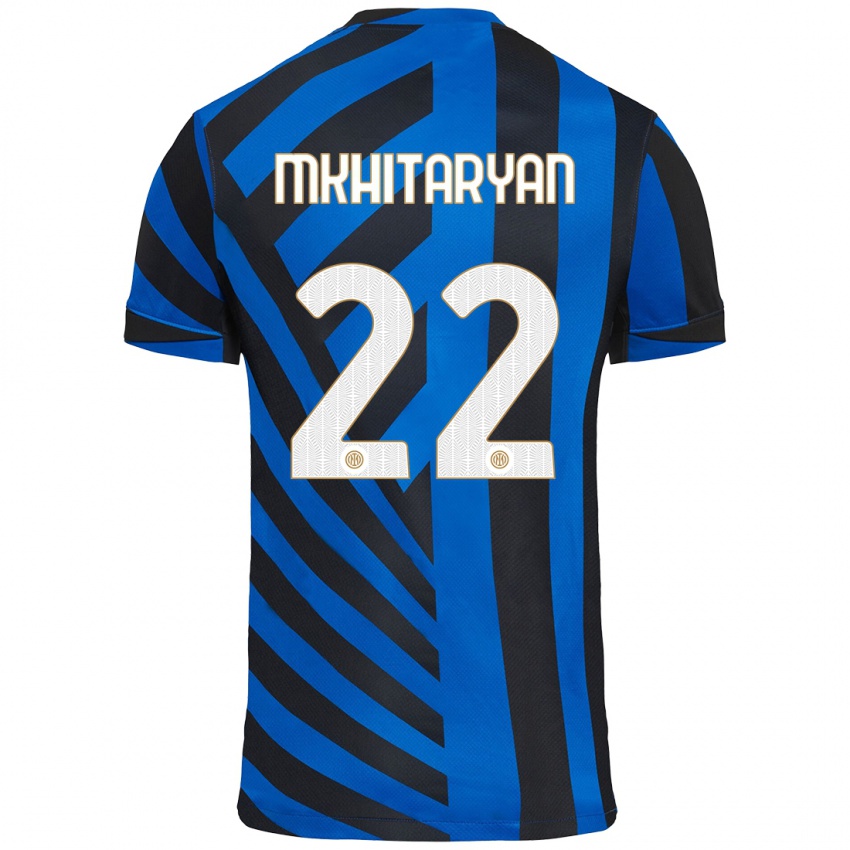 Kinderen Henrikh Mkhitaryan #22 Blauw Zwart Thuisshirt Thuistenue 2024/25 T-Shirt België