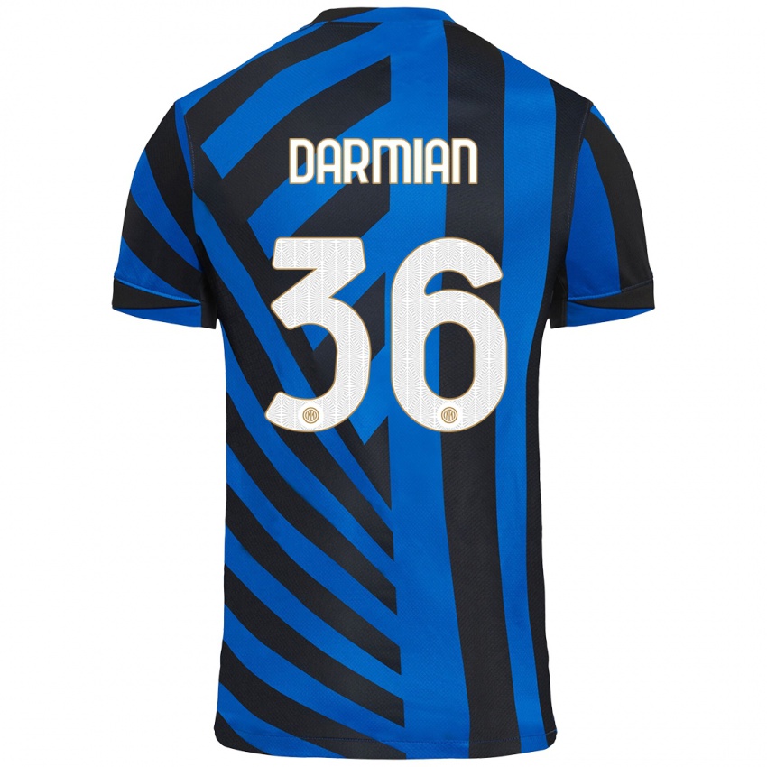 Enfant Maillot Matteo Darmian #36 Bleu Noir Tenues Domicile 2024/25 T-Shirt Belgique